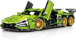 Green Sports Car MOC Building Blocks Kit, 1:14 Scale Sports Car Model Toys - Foto 1 di 8
