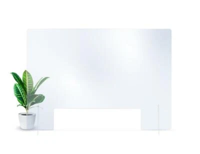 reflecto Thekenaufsatz mit/ohne Durchreiche oder hängend | Nies- und Spuckschutz