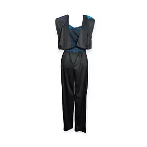 Vintage 70's Metallic Disco Glam Jumpsuit Sz 7/8 - Picture 1 of 10