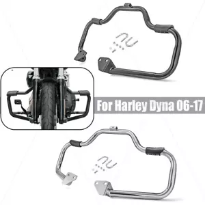 Barra de choque de carretera con protector de motor de bigote para Harley Dyna FLD FXDB FXDL FXDWG - Imagen 1 de 9