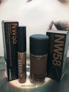 ¡Nuevo en caja base Mac Cosmetics NW58 STUDIO FIX y corrector NW55! Envío gratuito - Imagen 1 de 8