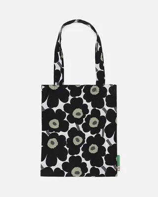 Marimekko Agosto 2024 Mini Unikko 60ª Bolsa Mensal de Tecido Preta Exclusiva do Japão - Imagem 1 de 4