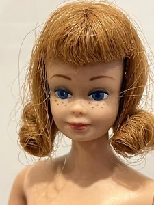 Mattel Barbie 1963 TITIAN FLIP MIDGE Freckles Nude Straight Leg Doll Red Hair - Picture 1 of 13