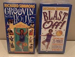 Richard Simmons Groovin’ in the House and Blast Off! VHS Tapes (VHS 1998-99) NEW - Picture 1 of 4
