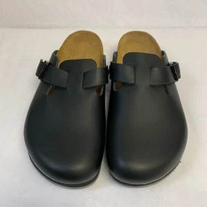 Birkenstock New w/ Box Boston Super Grip Black Leather Regular Width Select Size - Picture 1 of 5