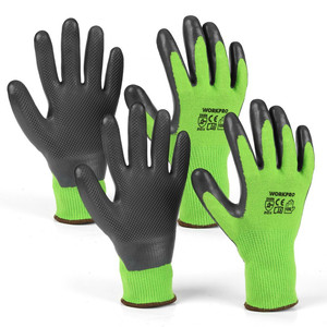 Workpro 2 Pairs Garden Gloves, Working Gloves with Eco Latex Palm Coated, Green