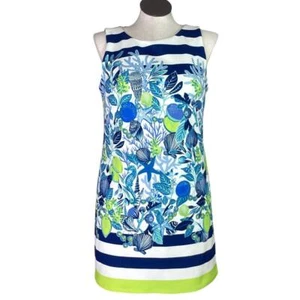 Eliza J Dress 14 Shift Short Beach Nautical Sea Shells Resort Casual Coast NEW - Picture 1 of 7