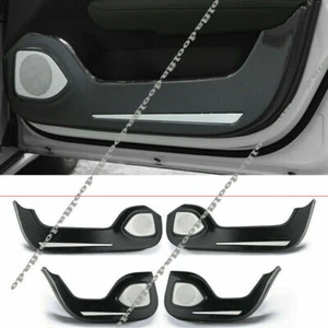 4X For Volvo S60 2019-2021 Carbon Fiber Interior Door Anti-Kick Panel Cover Trim - Foto 1 di 8