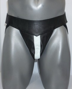 suspensorio T JM294BLACK#Ropa interior de cuero PU para hombre suspensorio T JM294BLACK#Ropa interior de cuero PU para hombre