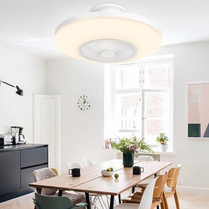 20" Led Ceiling Fan Light w/Remote & App Control Chandelier Lamp 3 Color White