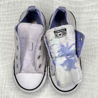 Zapatillas deportivas unisex Converse All Star para niños talla 10 Chuck Taylors parte superior baja púrpura Foto 1 de 4