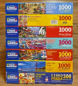 SET / 8 - WHITE MOUNTAIN PUZZLES - 1000 TEILE - CAFE - MÜSLI - SÜSSIGKEITEN - FILME - Bild 1 von 12