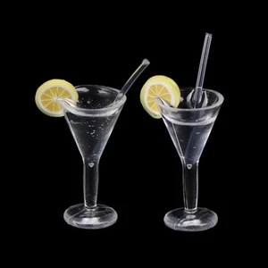 2PCS 1:12 Dollhouse miniture Drink lemon juice Cups Kitchen Accessories Toyu - Picture 1 of 12