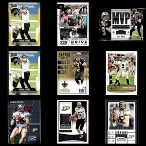 Drew Brees Lot 9 Football Cards New Orleans Saints Panini Prizm Insert Parallel - Picture 1 of 11