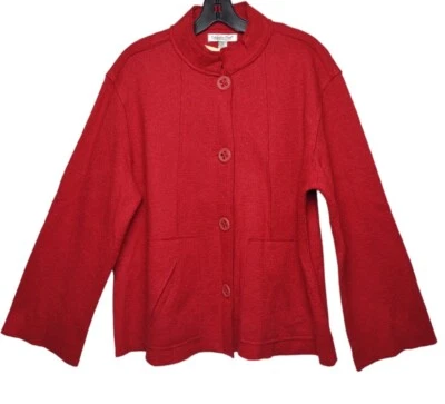 Cárdigan de lana Coldwater Creek suéter chaqueta 1X rojo nuevo con etiquetas nuevo Foto 1 de 4