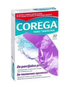 Corega Tabs Pulizia Cura Protesi Rimuove Placca Macchie Ostinate Fresche 30 pz - Foto 1 di 7