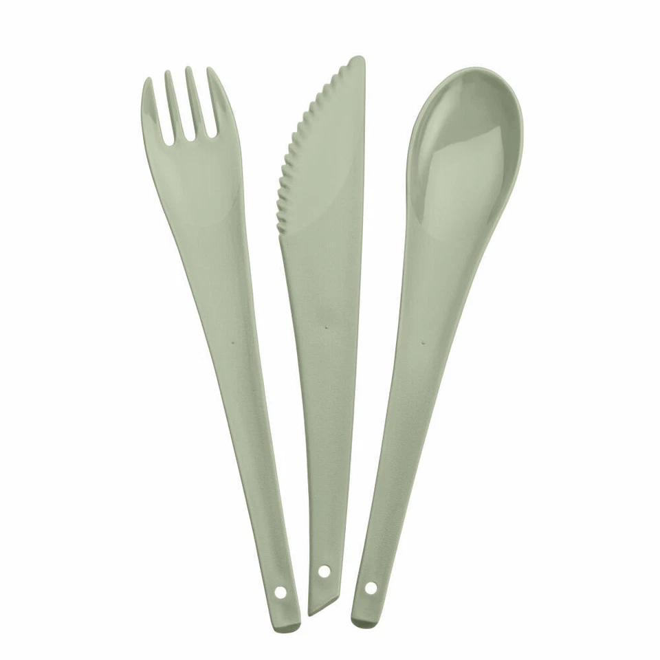 Koziol Rio Besteck-Set 3-tlg. Löffel Gabel Messer Besteck Eucalyptus Green 19 cm - Bild 1 von 1