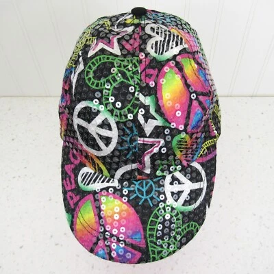 Gorra de béisbol Justice Graffiti lentejuelas vintage ajustable talla única Foto 1 de 4