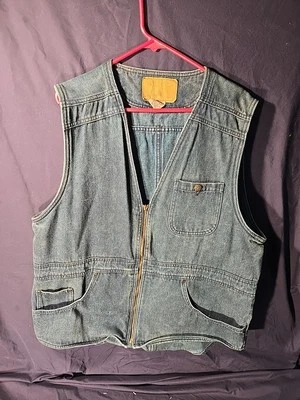Vintage CZ Basics Mens Vest Blue Wash Denim Medium - Image 1 of 4