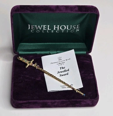 Jewel House Col. Miniatura Corona Joya Espada Escala 1:12 Peltre con Placa de Oro Foto 1 de 4