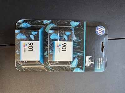 Neu! 2 x Original HP 901 Tri-Color Tintenpatrone Ablaufdatum 10/2017 - Bild 1 von 3