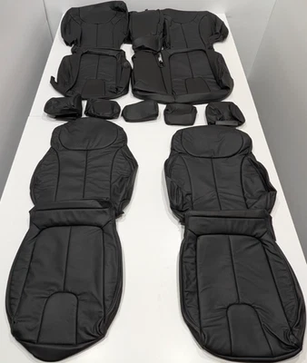 Fundas de asiento de cuero negro KR199 KR199 para Hyundai Santa Fe SE SEL XRT 2019-2023 Foto 1 de 4