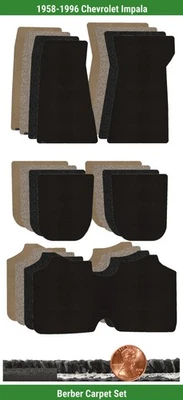 Conjunto de tapete berbere personalizado para 1958-1996 Chevrolet Impala (5 peças) #C5Q - Imagem 1 de 4