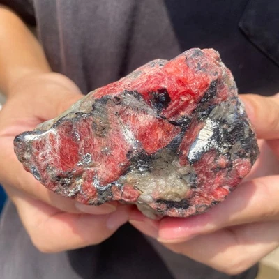 1.1LB   Raw Ore Red Black Rhodonite Quartz Gemstone Mineral Specimen healing - Image 1 of 4