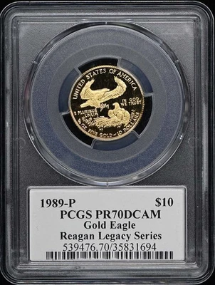 1989-P $10 Gold Eagle Reagan Legacy PCGS PR70DCAM - Image 1 of 4