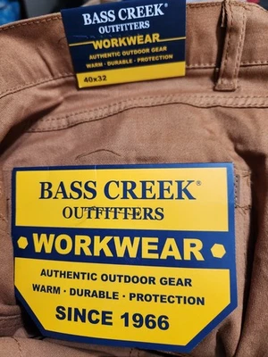 NWT Men's SZ 40 x 32 Bass Creek Outfitters Workwear Pants Stretch - Image 1 of 4