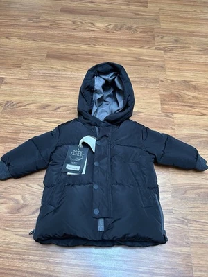 Chaqueta acolchada con capucha negra para bebé niño Zara 9-12 meses nueva Foto 1 de 4