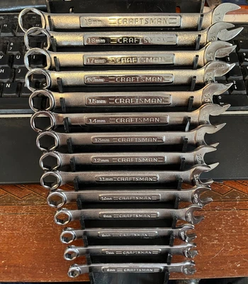 Juego de llaves combinadas métricas de 6 puntos Craftsman USA VA 14 piezas 6-19 mm ¡RARO! Foto 1 de 4