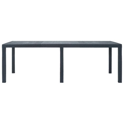 Patio Table Garden Outdoor Porch Dining Table with Rattan Look Plastic vidaXL - Image 1 of 4