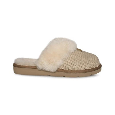 UGG COZY KNIT CREAM SHEEPSKIN CLASSIC COMFORT WOMEN'S SLIPPERS SIZE US 12 NEW - Image 1 of 4