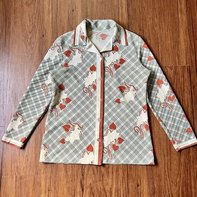 Camisa retro vintage años 60 70 grande para mujer multicolor floral abotonada manga larga Foto 1 de 4