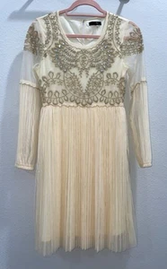 Boutique Romantic Cream Dress With Hand Stitched Beads & Crystals - Picture 1 of 3