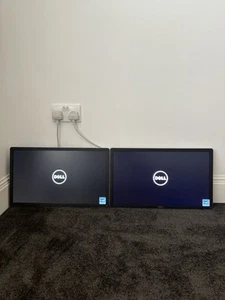 Dual Dell 24 inch 1920x1080 Widescreen LED Monitors DP DVI VGA - Picture 1 of 2