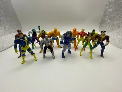 VTG Lot of 12 Retro 1990s Marvel Metal Diecast Heroes X-MEN Fantastic Four Nice! - Image 1 of 4