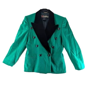 Vintage Escada by Margaretha Ley Zweireiher Blazer Grün Samt Revers Gr. 40 - Bild 1 von 12