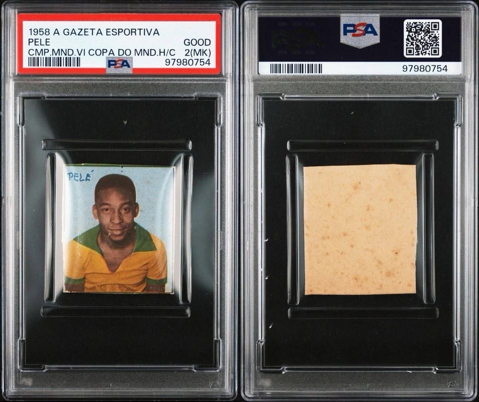 PELE PSA 2 (MK) 1958 A GAZETA ESPORTIVA CAMPIO MUNDO VI COPA DO HAND CUT ROOKIE - Image 1 of 1