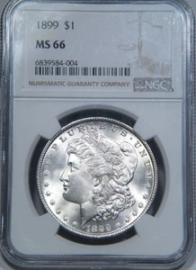 1899 Morgan Silber Dollar NGC bewertet MS 66 ABSOLUT ATEMBERAUBEND - Bild 1 von 4