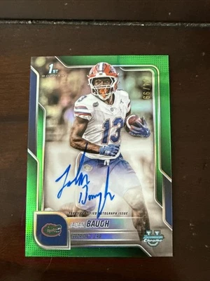Bowman Chrome U Jadan Baugh 2025 primera tarjeta refractor verde automático/99 Florida RB Foto 1 de 4