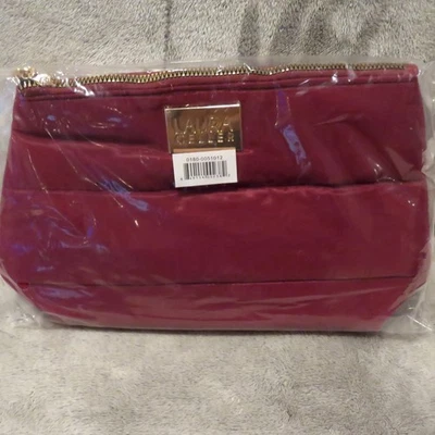NUEVO Laura Geller Borgoña Berry Acolchado Nylon Maquillaje Bolsa de Artículos de Aseo Nuevo en Plástico Foto 1 de 4