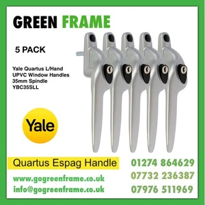 Yale Quartus UPVC Window Handles X5 35mm Spindle Satin Silver Left Hand YBC35SLL - Picture 1 of 5