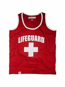 Tanque muscular LIFEGUARD para hombres con licencia oficial con borde de tubería de contraste 100%... - Imagen 1 de 3