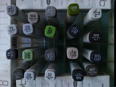 Copic markers $5 each,set of 20 colours (lot 2) FREE POSTAGE - image 1 of 2