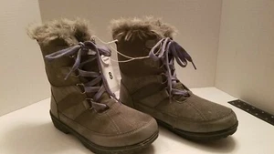  Women's Floria Short Functional Gray Winter Boots Faux Fur Merona™ SIZE 8 NWT! - Picture 1 of 8