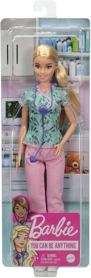 Giocattolo Bambola Barbie Carriera Infermiera con Accessori Inclusi Mattel - Immagine 1 di 4