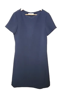 MM LaFleur Kleid dunkelblau V-Ausschnitt Etuikleid Flügelärmel Polyester Stretch Krepp L - Bild 1 von 9