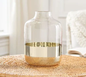 11" Gold Dipped Glass Vase by Lauren McBride - Picture 1 of 2